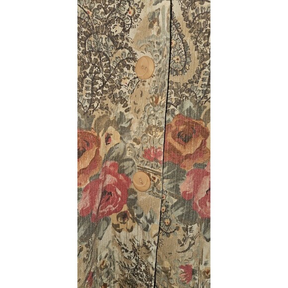 VTG Worthington Rose Floral Paisley Blazer 90s Whimsigoth Brown Pink Cottagecore - Picture 3 of 6